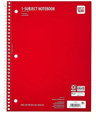 Pen + Gear College Ruled 1-Subject Notebook Deal