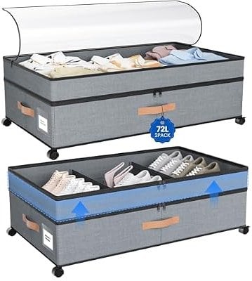 Under Bed Storage with Wheels 72L XXL Deal