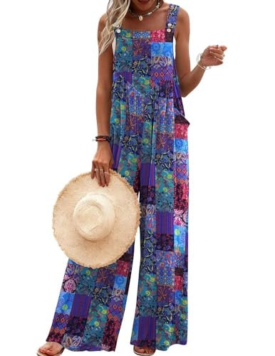 Ekouaer Overalls Loose Wide Leg Jumpsuits with Pockets Deal