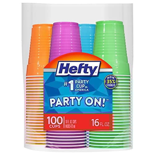 Hefty Party On 100-Count 16-Oz Disposable Plastic Cups Deal