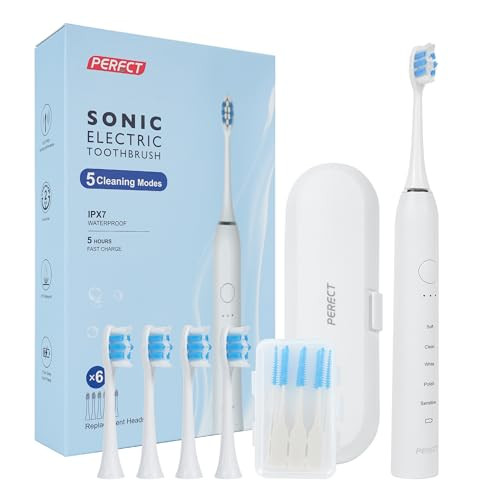Ultrasonic Electric Toothbrush with 6 Brush Heads