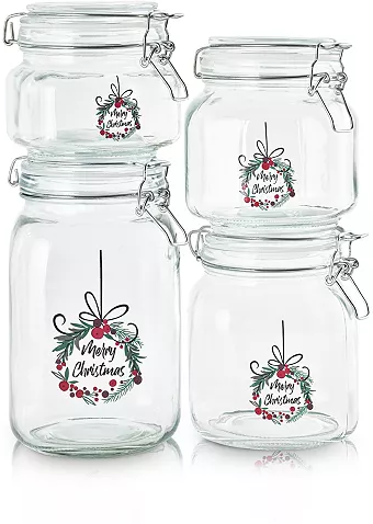 Art & Cook Holiday Collection Preserve Jar Set 4-Piece Deal
