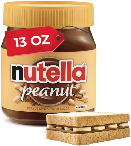 Nutella Peanut Spread With Cocoa, Smooth and Creamy, 13 oz