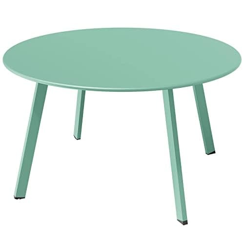 Grand Patio Round Steel Patio Coffee Table, Mint Green Deal