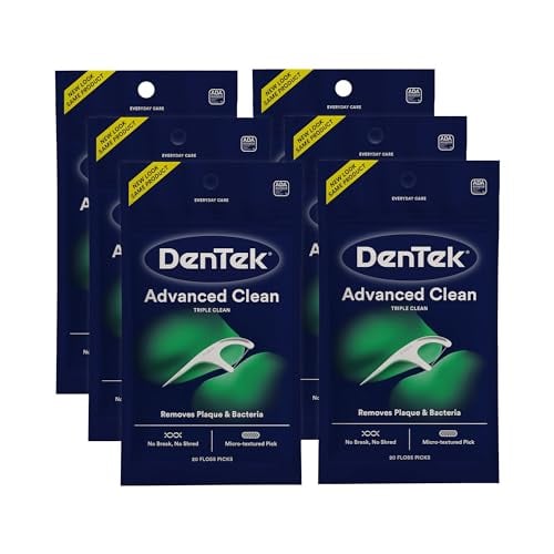 DenTek Floss Picks Advanced Clean Plaque Remover 20 Count 6-Pack Deal