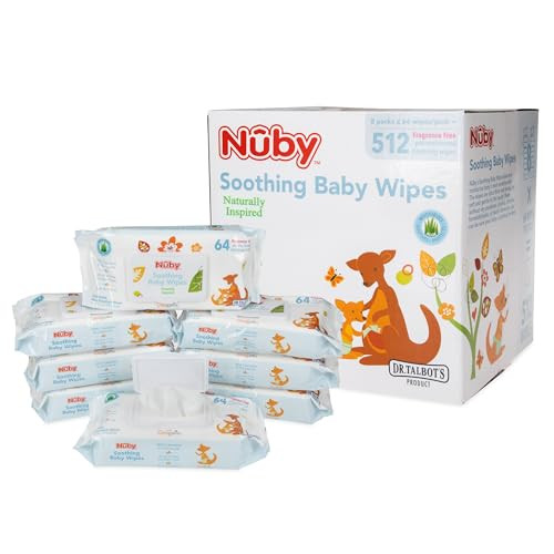 Nuby's Soothing Ultra Premium Baby Wipes (8-Pack X 64-Count0
