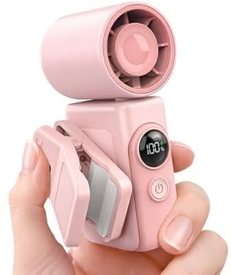 Hotsales Clip-On Portable Fan, 13500 RPM High-Speed Rechargeable Handheld Mini Fan, Blush Pink Deal