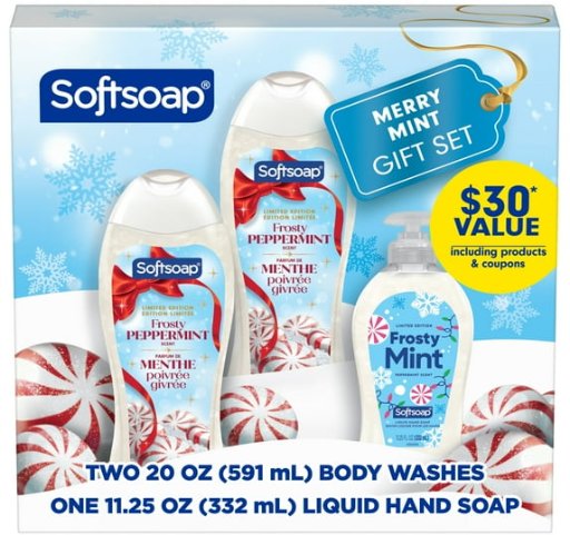 Softsoap Merry Mint Gift Pack 2-Pack Body Wash and Hand Soap
