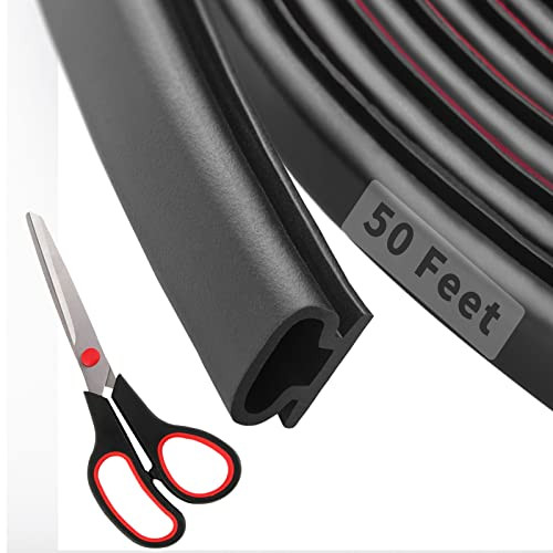 50' Fingwerk D-Shape Rubber Weather Stripping Door Seal Strip
