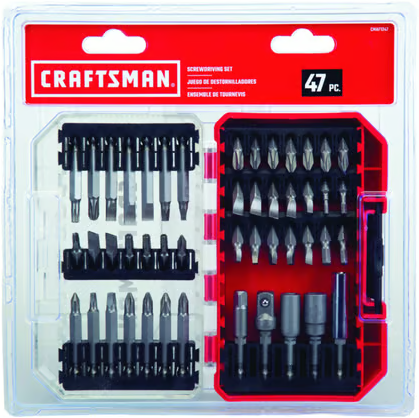 CRAFTSMAN Assorted Screwdriver Bit Set Steel 47 pc Deal
