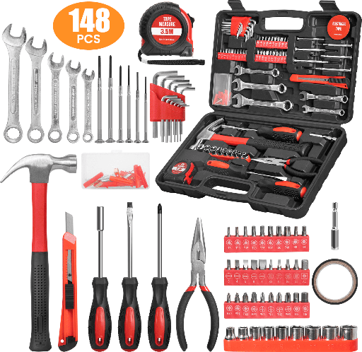 Cshidworld 148-Piece Tool Set General Household Hand Kit