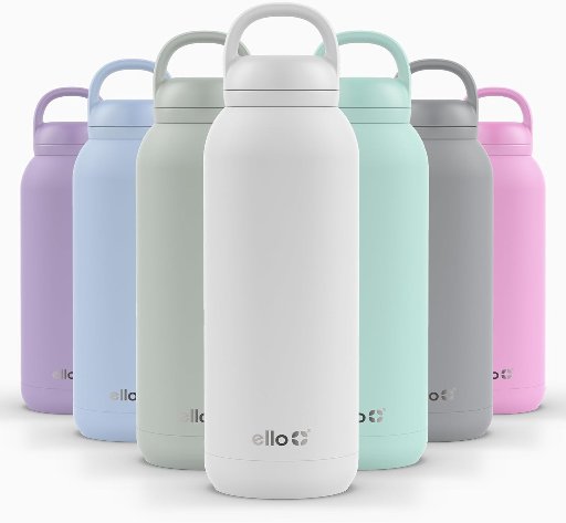 40-Oz Ello Cooper Twist Stainless Steel Water Bottle Dishwasher Safe w/ Chug Lid (White)