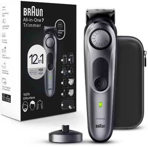 Braun Series 7 AiO7440 Rechargeable 12-in-1 Body, Beard & Hair Trimmer