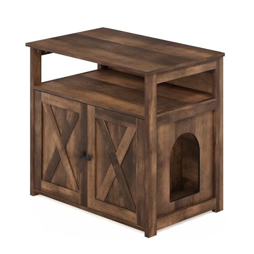 Furinno Peli Farmhouse Cat Litter Cabinet Storage with 2 Doors Deal