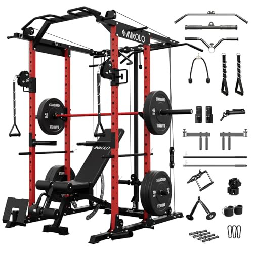 Mikolo Power Cage, Power Rack with Cable Crossover System