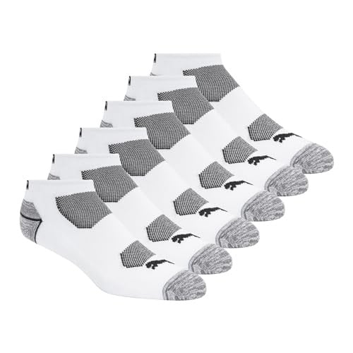 PUMA Men's Low Cut Socks 6-Pack (White Traditional, Size 10-13) Deal