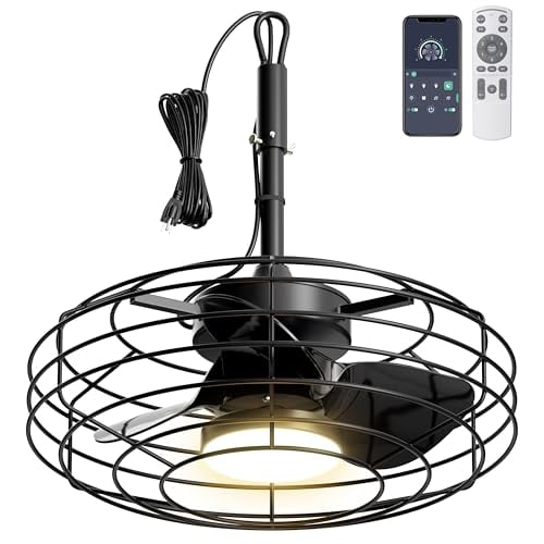 Coolbull 20" Caged Outdoor Ceiling Fan w/ Dimmable Light Deal
