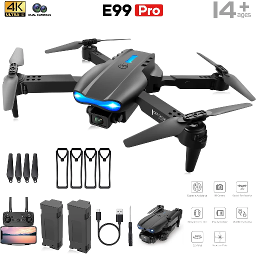  Drone with 4K HD Dual Camera and 2 Modular 1800mAh Batteries