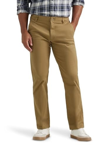Lee Men's Extreme Motion Flat Front Regular Straight Pants (Bronze) Deal