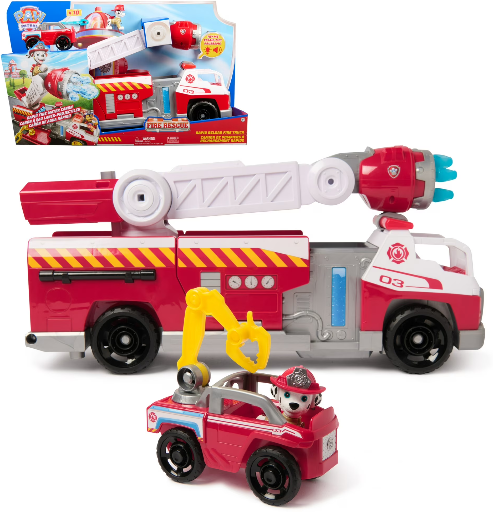 PAW Patrol Fire Rescue: Rapid Reload Fire Truck with Marshall, Projectile Launcher, Mini Vehicle & Sound Fx Deal