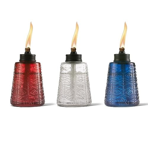 TIKI Molded Glass Decorative Tabletop Torches (Set of 3) Deal