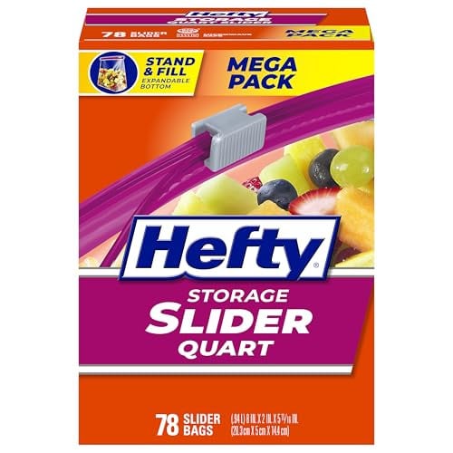 Hefty Slider Storage Bags 2 x 78-Count (Quart Size)