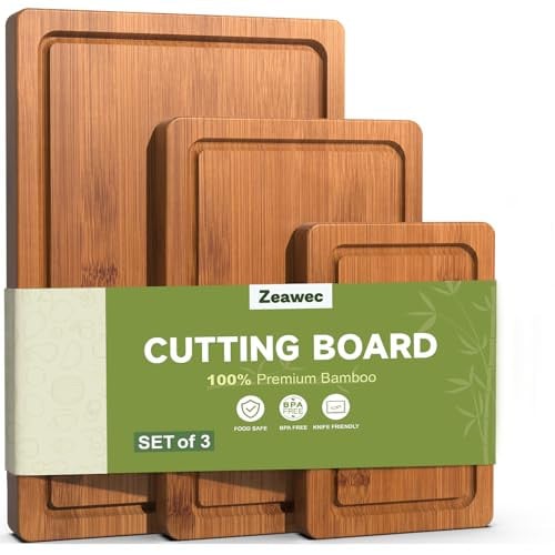 Zeawec 3-Piece Set Bamboo Cutting Board