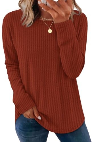 OFEFFAN Women's Long Sleeve Waffle Knit Fall Tops Deal