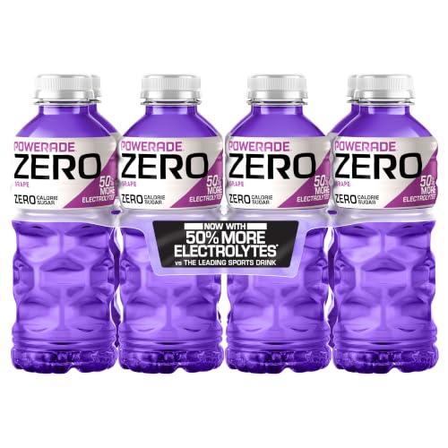 8pk POWERADE ZERO Sugar Sports Drink Grape Electrolytes 20 Oz 