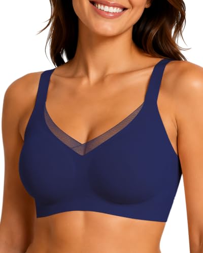 As Fairy Wireless Seamless Jelly Support Full Coverage Bra with V Mesh Neck