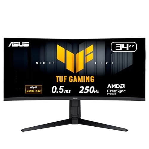 ASUS TUF Gaming 34" 1440P Ultrawide Curved Monitor (VG34WQML5A) - 250Hz, 0.5ms Deal