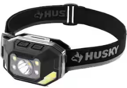 Husky 850 Lumens Dual Power LED Rechargeable Wide Angle Headlamp