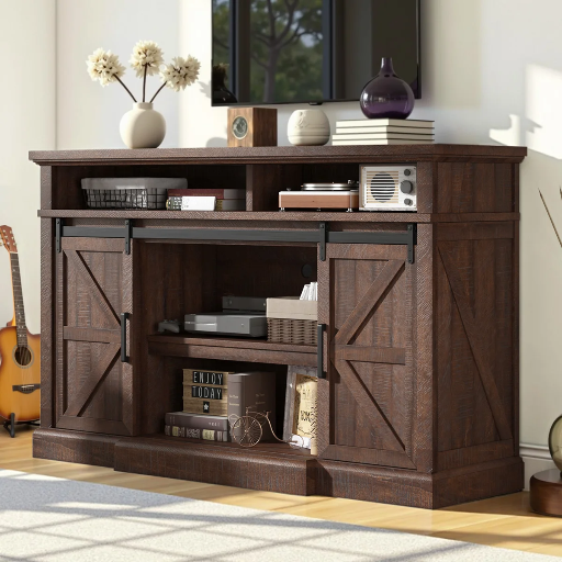 Gracie Oaks Allen 66" Farmhouse TV Stand w/ Sliding Barn Door Deal