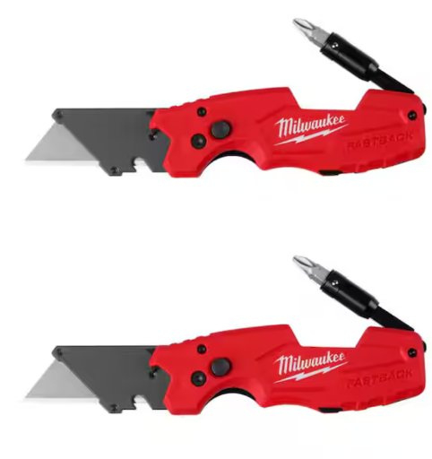 Milwaukee FASTBACK 6-in-1 Folding Utility Knives 2-Pack
