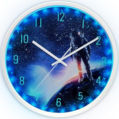 Glow in The Dark Wall Clock with LED Light