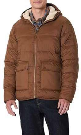 Amazon Essentials Men's Long Sleeve Water Resistant Sherpa Lined Puffer Jacket, Size Small