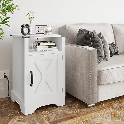 RoyalCraft 25" Farmhouse Nightstands w/ Charging Station