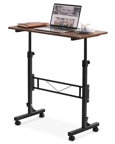 32" Amztabler Manual Adjustable Height Small Standing Desk w/ Wheels Deal