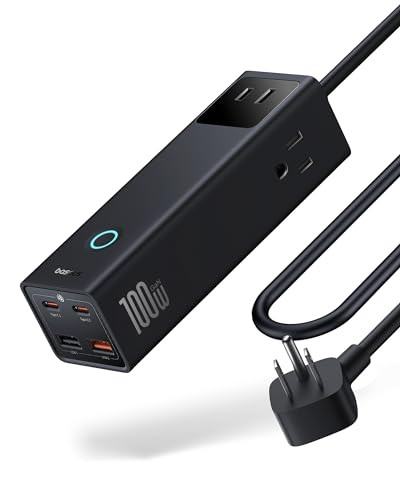 Baseus 7-in-1 100W USB C Charger 1200J Power Strip Surge Protector