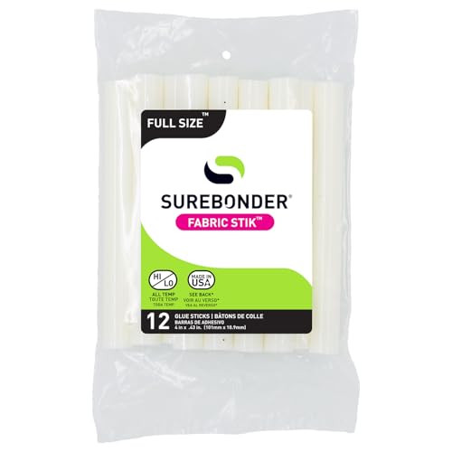 Surebonder 4" Fabric Hot Glue Sticks 12-Pack