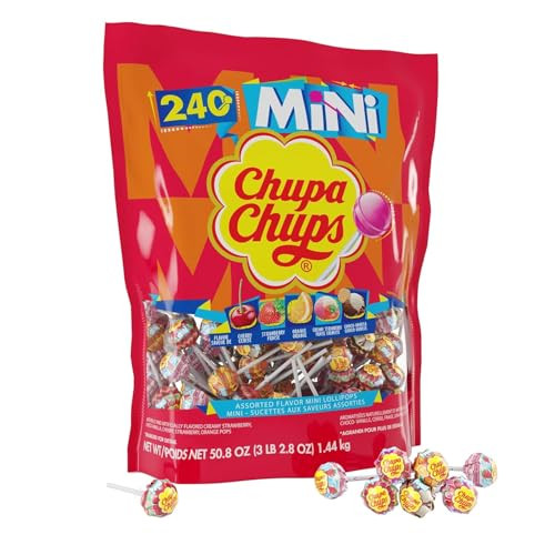 Chupa Chups Mini Candy Lollipops 240-Count (7 Assorted Flavors)
