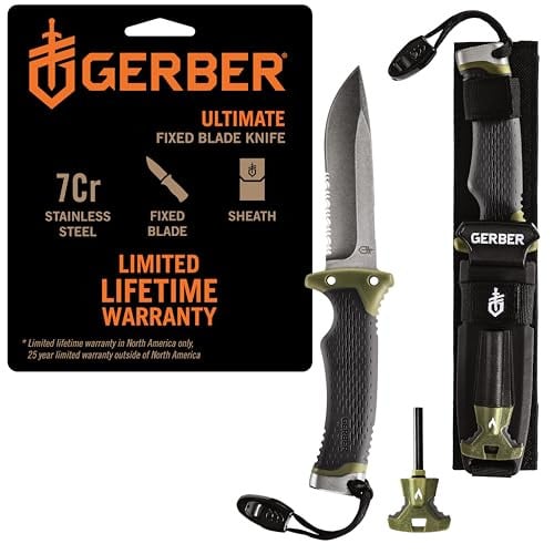 Gerber Gear Ultimate 4.8" Fixed Blade Survival Knife w/ Sheath Deal