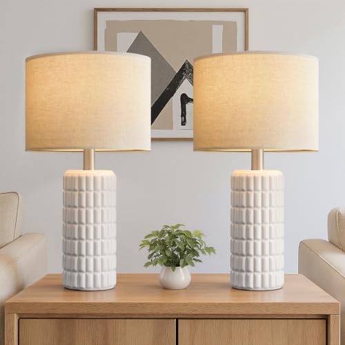 Seealle 23" Modern Ceramic Table Lamps Set of 2