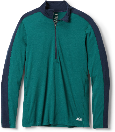 REI Co-op Merino 185 Men's Long-Sleeve Half-Zip Base Layer Top Deal