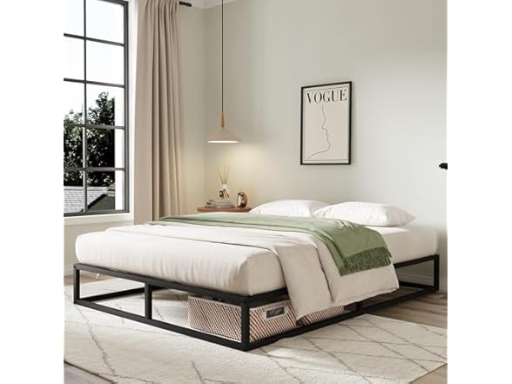 Novilla Twin Metal Platform Bed Frame w/ Wood Slat Support