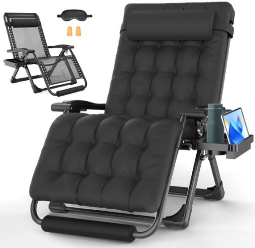 GVDV Oversized Zero Gravity Chair 33In XXL 500lbs Capacity