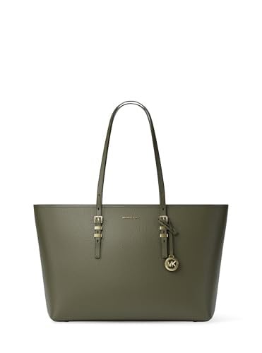 Michael Kors Quinn Large Tote Gold-Tone Hardware Pebble Leather Ivy