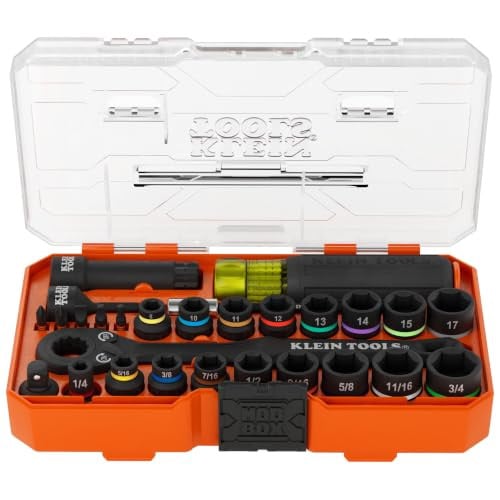 Klein Tools KNECT Essential Pass Through Impact Socket Set 28-Piece