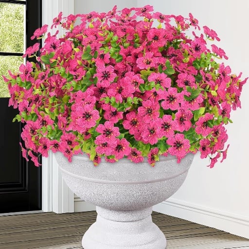 18 Bundles Artificial Flowers for Outdoors