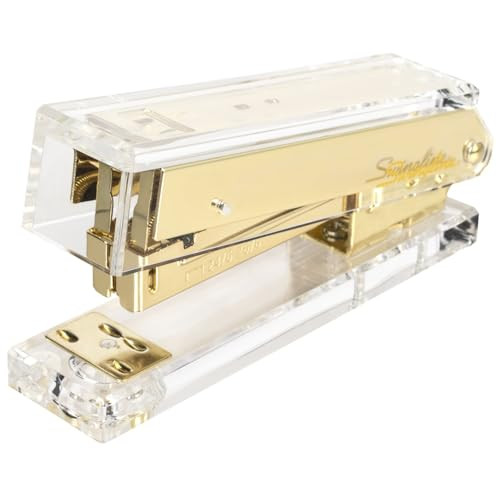 Swingline Compact Clear Acrylic Gold Stapler
